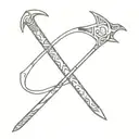 pharoah's crook and flail tattoo design idea