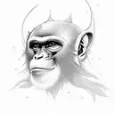 warrior monkey and playfull tattoo design idea