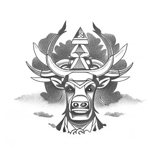 totem pole with Taurus and Cancer tattoo design idea
