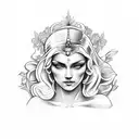 aphrodite and athena tattoo design idea