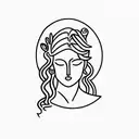 aphrodite and athena symbol tattoo design idea