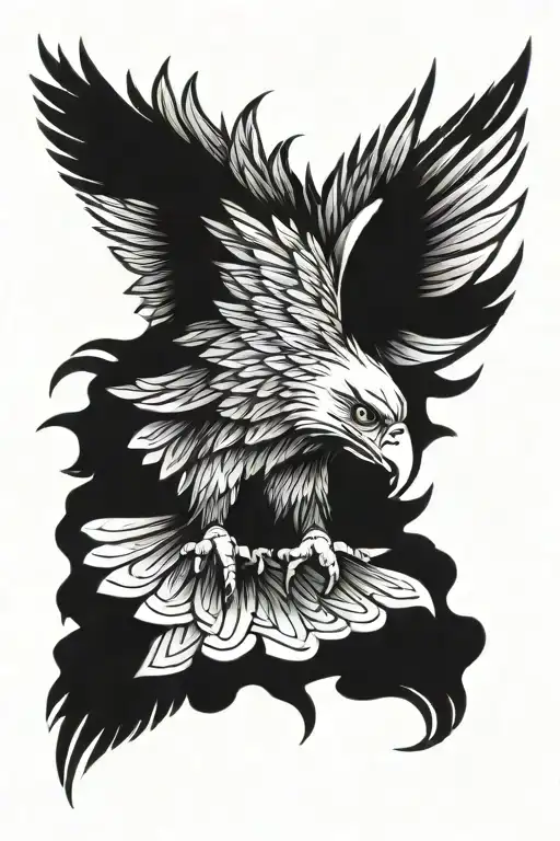 eagle wing on the elbow  tattoo design idea