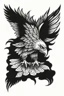 eagle wing on the elbow  tattoo design idea