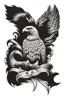 eagle wing on the elbow  tattoo design idea