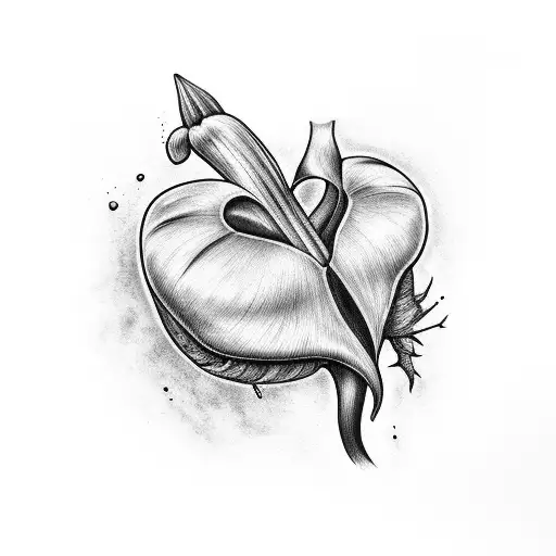bleeding heart plant tattoo design idea