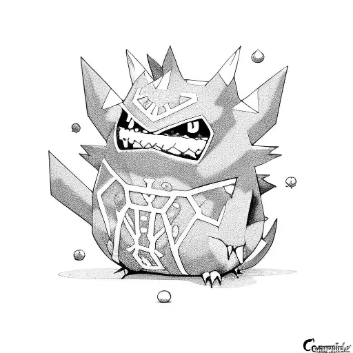 Ceruledge and gengar pokemon side by side tattoo design idea