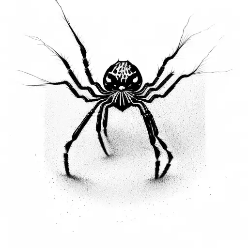 spider dripping venom creating nature tattoo design idea