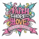 faith hope love tattoo design idea