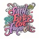 faith hope love tattoo design idea