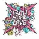 faith hope love tattoo design idea