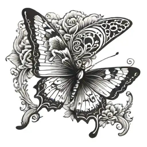 butterfly with eyes on it's wings tattoo design idea