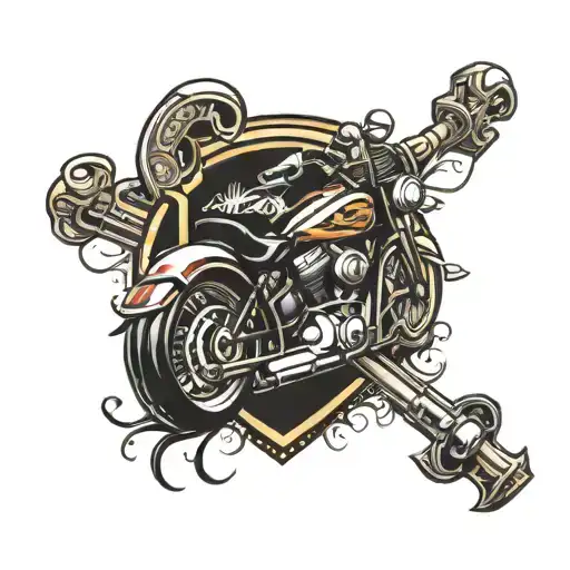 roadhouse motorcycle club logo tattoo design idea