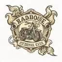 roadhouse motorcycle club logo tattoo design idea