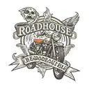 roadhouse motorcycle club logo tattoo design idea