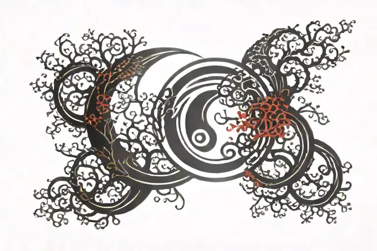 japanese enso circle of life tattoo design idea