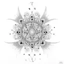 Mandala with feathers on a chain tattoo design idea
