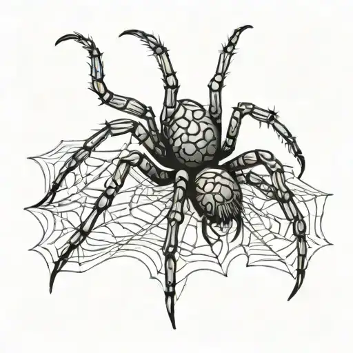 Spider bipolar depression hard times tattoo design idea