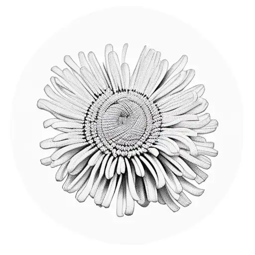 couple of chrysanthemum on my chest, one in geometric style black outline and white fill the other in traditional style  tattoo design idea