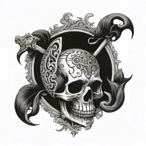 smile skull, memento mori written, carpe diem, Ecclesiastes 7:2, hourglass tattoo design idea