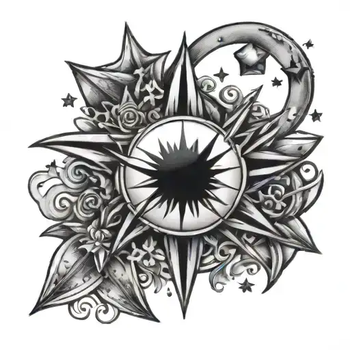 LAYLA MOON AND STARS tattoo design idea