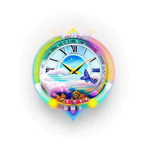 Reloj con alas tattoo design idea