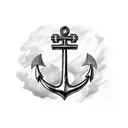 Anchor with Nova Scotia flag tattoo design idea