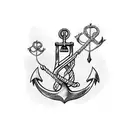 Anchor with Nova Scotia flag tattoo design idea