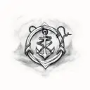 Anchor with Nova Scotia flag tattoo design idea