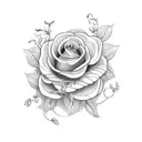 vine with flowers tattoo design idea