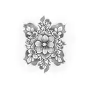 vine with flowers tattoo design idea