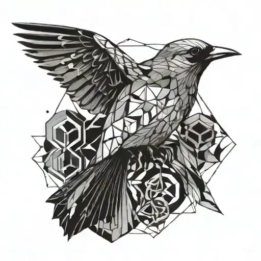 birds geometric design inspired tattoo design idea