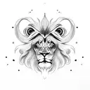 lion croix nuages tattoo design idea