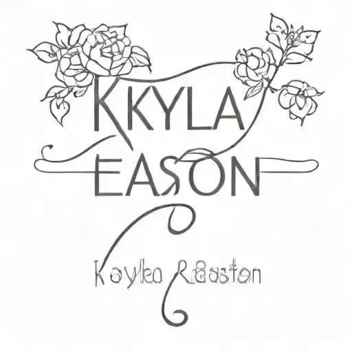 names Kayla, Easton, Hayes mixed together tattoo design idea