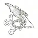 taylor swift song "long live" design inspired by the lyrics "i had the time of my life fighting dragons with you" tattoo design idea