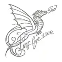 taylor swift song "long live" design inspired by the lyrics "i had the time of my life fighting dragons with you" tattoo design idea