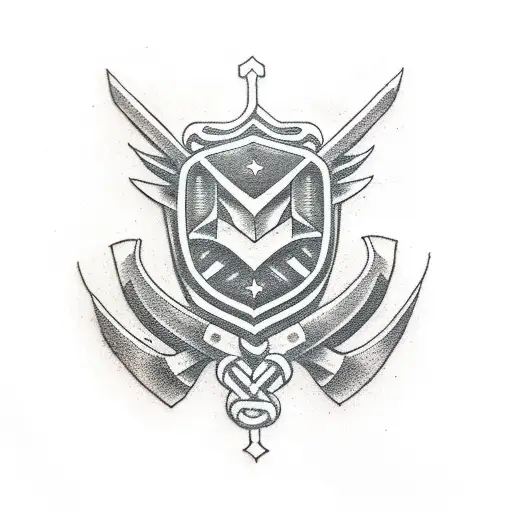 Nordic Runes. Motorcycle. Carpenter. Mechanic tattoo design idea