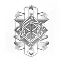 Nordic Runes. Motorcycle. Carpenter. Mechanic tattoo design idea