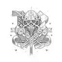 Nordic Runes. Motorcycle. Carpenter. Mechanic tattoo design idea