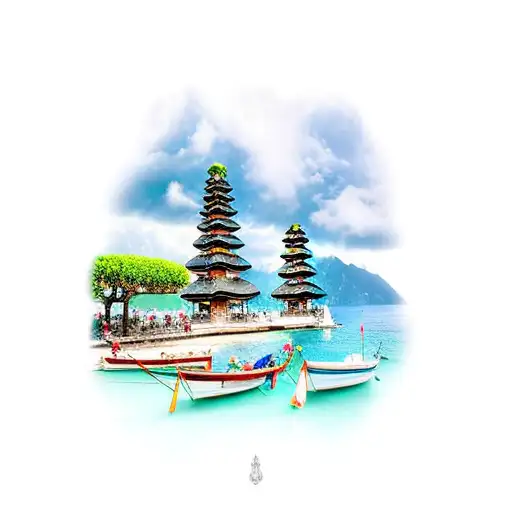 bali Amalfi coast engagement 2024 tattoo design idea