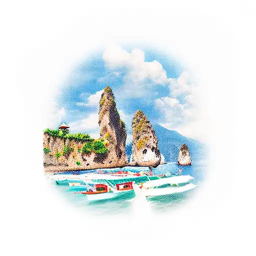 bali Amalfi coast engagement 2024 tattoo design idea