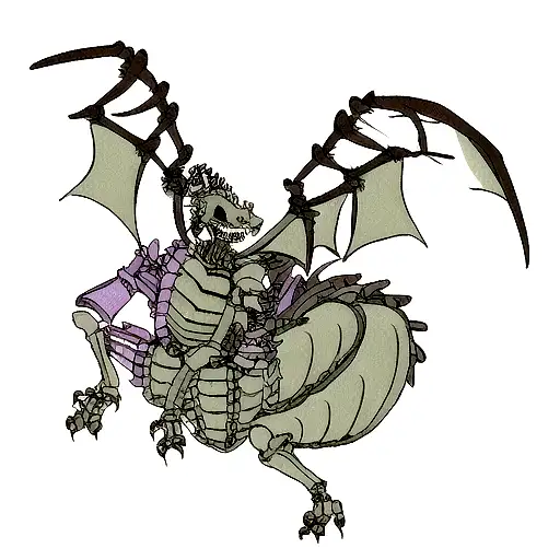 dragon skeleton tattoo design idea