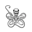 skeleton snake tattoo design idea
