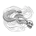 skeleton snake tattoo design idea