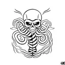 skeleton snake tattoo design idea