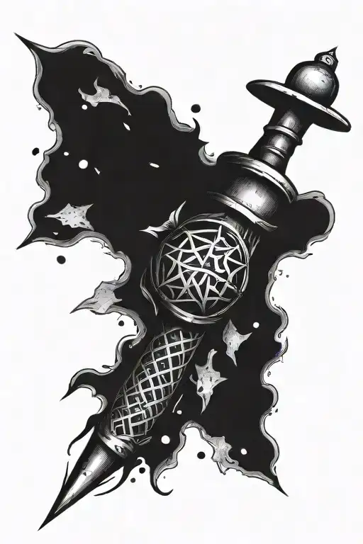 Mace weapon tattoo design idea