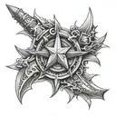 morning star weapon tattoo design idea