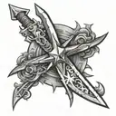 morning star weapon tattoo design idea