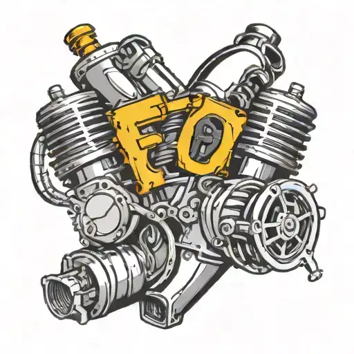 diesel pistons and turbo tattoo design idea