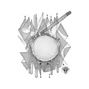 Snare drum and in the upper have drum sticks tattoo design idea