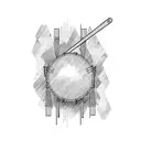 Snare drum and in the upper have drum sticks tattoo design idea